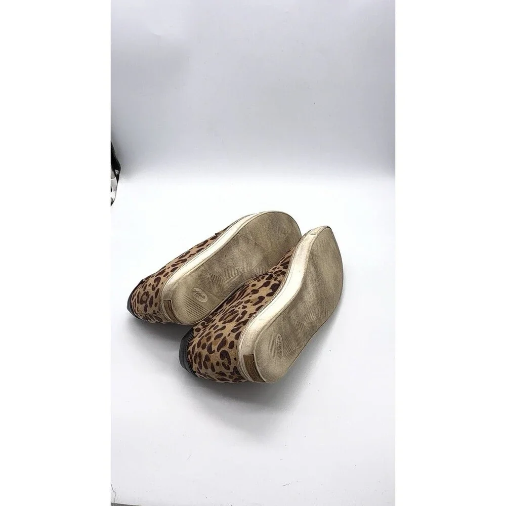 Dr Scholls Shoes It's All Good Black Tan Leopard Wedge Bootie Womens Size 10